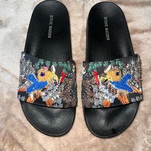 Steve Madden beaded slides